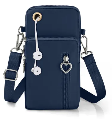 Produktbild von Handytasche mit Umhängeriemen – Mini-Tasche aus Nylon – Verstellbarer, abnehmbarer Umhängeriemen – Für Telefone bis zu 7 Zoll