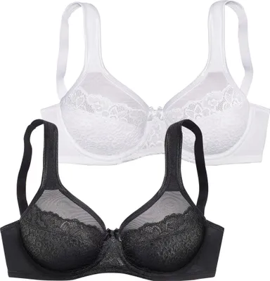 Produktbild von PETITE FLEUR Minimizer-BH schwarz+weiß Größe 85 D