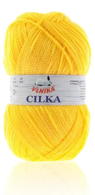 100g Strickgarn CILKA by VLNIKA Klassikgarn Strickwolle mit Schimmereffekt, hellgelb