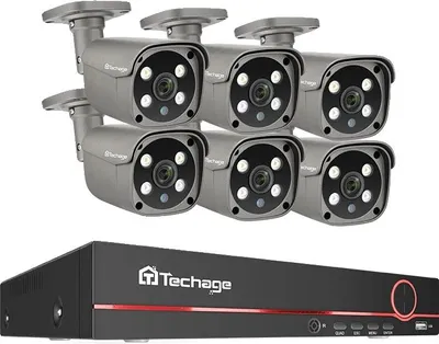 Obrázek produktu pro Dohledový kamerový systém, rozlišení 4K, snadný mobilní přístup, 8CH 5MP 6 kamer
