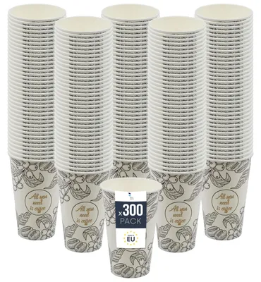 Produktbild von BenBow Kaffeebecher 400 ml x 300, Pappbecher zum Mitnehmen, Einwegbecher für Unterwegs, All You Need Is Coffee, Kaffee Becher für Büro und Kaffeemaschinen, Robust und Praktisch