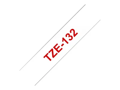 Produktbild von Brother TZE-132 Etiketten erstellendes Band Rot auf Transparent