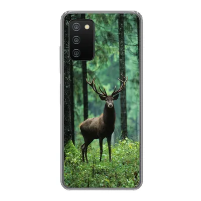Produktbild von MuchoWow® Handyhülle Schutzhülle Hülle für Samsung Galaxy A03s Hirsche - Wald - Bäume - Tiere - Natur Silikon Softcase Handy Hülle - Schutz