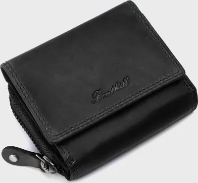 Produktbild von Benthill Kleine Geldbörse Leder RFID | Minibörse mit Münzfach & Scheinfach | Damen & Herren Mini Portemonnaie Echt Leder inkl. Geschenkbox