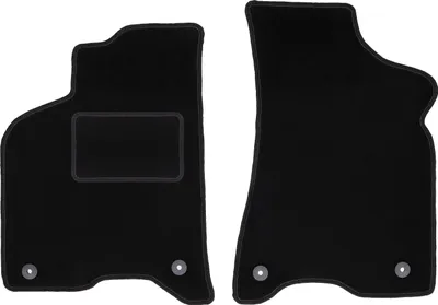 Produktbild von Velours-Fußmatten Vorne passend für Volkswagen Lupo (Schrägheck, Bj. 1997-2005) –  schwarz, passgenau, mit Befestigungen set 2 Stk. - STANDARD