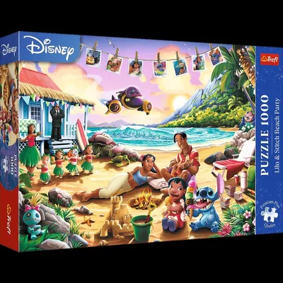 Productafbeelding van Trefl, Disney Lilo & Stitch Strandfeest, puzzel met 1000 stukjes, Premium Plus kwaliteit