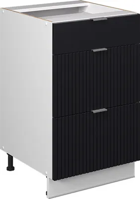 Produktbild von Küchenunterschrank Vicco Fame-Line Schwarz gestreift 50 cm ohne Arbeitsplatte, Model 50985