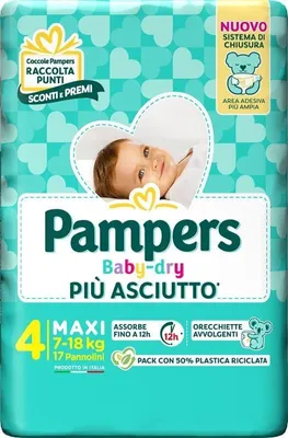 Immagine prodotto di Pampers Baby Dry Pannolino Downcount Maxi 17 Pezzi