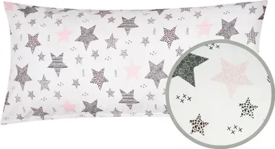 Produktbild von 1 x Kissenbezug in 40x80 cm Renforcé 100% Baumwolle - Sterne und Punkte, Kinder - Kopfkissen-Bezug, Kissenhülle, Dekokissenbezug (1-Stück-610/1-40x80)