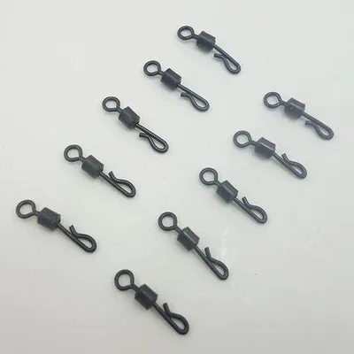 Image de Ensemble d'accessoires de pêche à la carpe : pinces à plomb, manchons anti-emmêlement, hameçons (40 pièces) avec émerillon à changement rapide