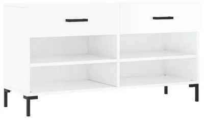 Produktbild von vidaXL Schuhbank Hochglanz-Weiß 102x35x55 cm Holzwerkstoff