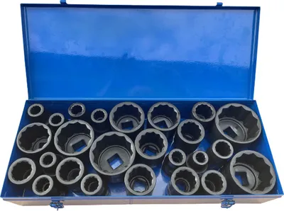 Produktbild von Kraft-Steckschlüssel Einsatz Steckschlüssel Vielzahn 12-Kant 25-tlg. 17-75 mm