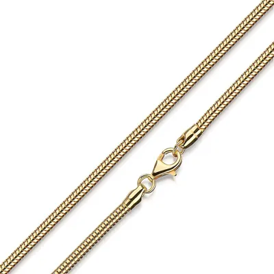 Produktbild von MATERIA 925 Silber Schlangenkette Gold - Damen Halskette Collier vergoldet 3mm 40-80 cm + Box K54