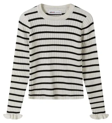 Imagen del producto de Minoti - Jersey para niñas, con volantes en los puños, de punto acanalado, modelo MN275 (98) (/Blanco)