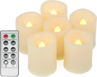 Immagine prodotto di Ghirlande luminose elettriche da esterno con telecomando - Set da 6 - alimentate a batterie - Decorazioni natalizie