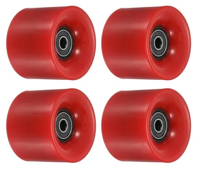 Produktbild von Skateboard Rollen 45x60mm Polyurethan80A Schwarz Rot mit ABEC-Lagern
