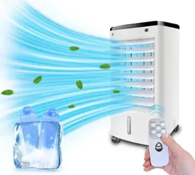Produktbild von Kaltluftventilator Klimageraet Turmventilator Luftkuehler Wasserkuehlung Klimaanlage Ohne Abluftschlauch Verdunstungskuehler 12h Timer 4 Modi NDY-DL2