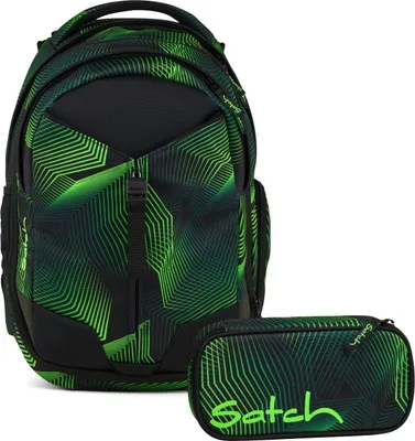 Produktbild von Satch Schulrucksack-Set MATCH Seismic Green 2-teilig, ab. 5. Klasse