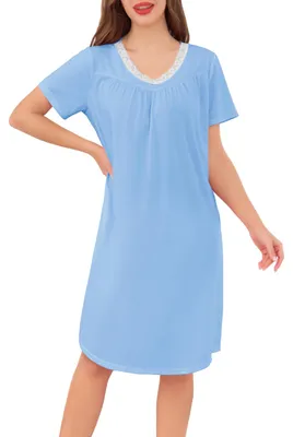 Immagine prodotto di Camicia da notte estiva a maniche corte e scollo a V