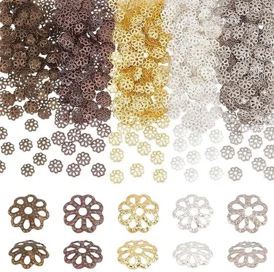 Productafbeelding van Dailygoods- Kralenkappen 750 Stuks - 6 mm Messing Eindkappen - Bloem Kralenkappen - Spacer Kralen - Sieraden Maken - Voor Oorbellen/Armbanden/Kettingen - Sieradenaccessoires