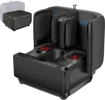 Produktbild von CALMENTA® Fußmassagegerät mit Shiatsu, Kompression & Wärme – Fuß- & Beinmassagegerät – Durchblutung fördern – faltbar als Fußhocker – elektrisch