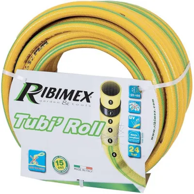 Image de Tuyau de Arrosage Antivrille 25m D.19 mm - Jaune - Résistant et Flexible - Idéal pour Jardinage - D-Work