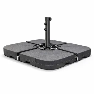 Immagine prodotto di Supporti per ombrelloni a braccio – zavorre riempibili per basi a croce in plastica e robusti supporti per ombrelloni (4 pezzi fino a 80 kg)