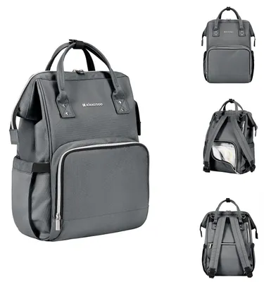 Immagine prodotto di Borsa fasciatoio Kikkaboo Siena, zaino, fasciatoio, manico regolabile grigio grigio scuro