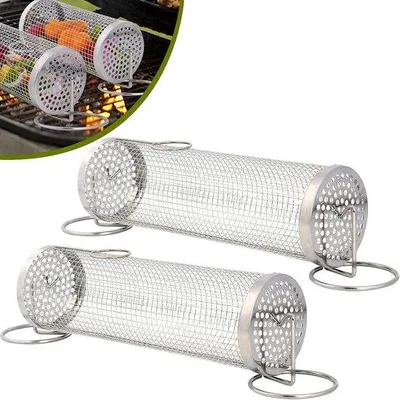 Immagine prodotto di Accessori per barbecue in acciaio inossidabile per uso esterno, verdure, pesce, carne, 30x9x9 cm