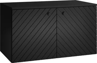 Image de Meuble sous vasque de salle de bain Orlando 80 x 44 x 46 cm - Noir - Meuble de salle de bain