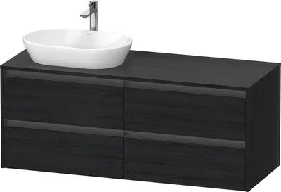 Produktbild von Duravit Ketho.2 Wastafelonderkast 140x55x56,8 cm Mat Eiken (zwart)