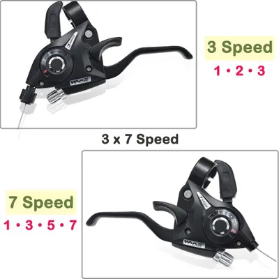 Produktbild von Fahrrad-Schalthebel 3 x 7/3 x 8 Gänge, mit Bremshebel, links und rechts, Schaltset für Mountainbike