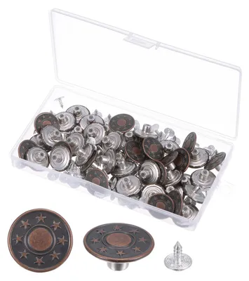 Produktbild von Schaltknopf-Set für Jeans - 50-teilig - 20 mm Durchmesser - Nahtlos - Rot Bronze