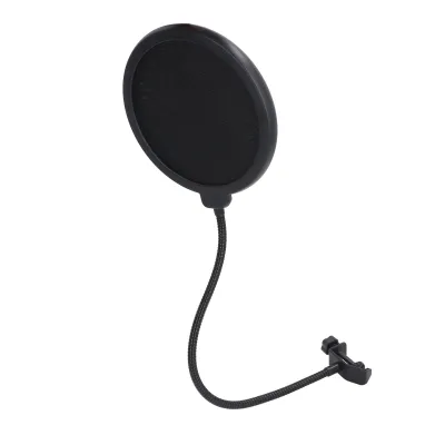 Obrázok produktu pre Mikrofónový pop filter, dvojvrstvová sieťovina proti rozstreku, flexibilná hadica, 360° otočné mikrofónové pop sklo