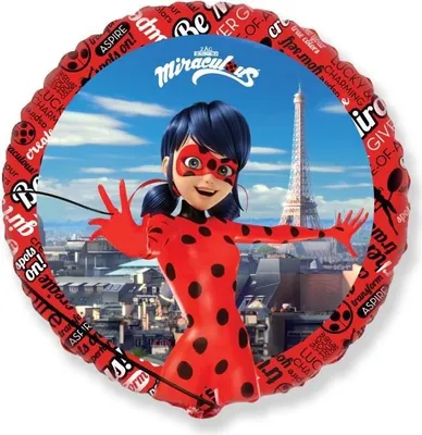 Zdjęcie produktu dla Balon foliowy 18" FX - Miraculous (okrągły), niepakowany