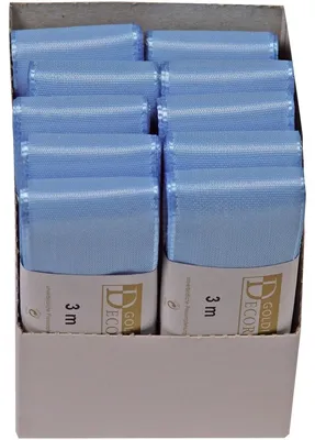 Immagine prodotto di Goldina® 1445 4031 1003 Nastro decorativo in taffetà - 40 mm x 3 m, blu chiaro