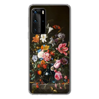 Produktbild von MuchoWow® Handyhülle Schutzhülle Hülle für Huawei P40 Pro Vase mit Blumen - Jan Davidsz de Heem - Kunst Silikon Softcase Handy Hülle - Schutz