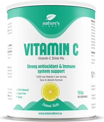 Produktbild von Nature’s Finest Vitamin C 1000 mg – Hochdosiertes Pulver – für Immunsystem, Haut & Energie – 150 g