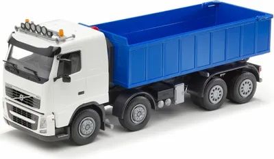 Zdjęcie produktu dla Emek 20752 Volvo FH hakowiec biały z kontenerem niskim niebieskim