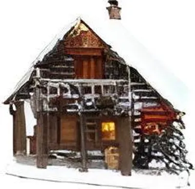 Produktbild von Holzchalet mit LED Polyresin 19 cm Santaville