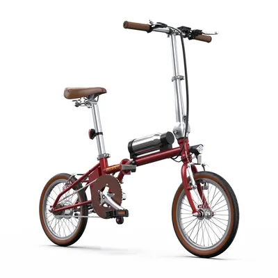 Produktbild von 16" Klappbar Elektrofahrrad 36V5.2Ah E-Bike Pendeln Leichtes 14.5kg ​​2,5h laden​ Retro-E-Bike für Damen Herren E-Bike Cityräder Faltbar Rot