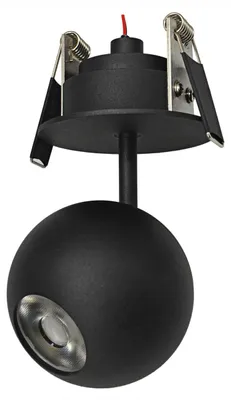 Produktbild von Bora LED-Einbaustrahler 8,5 W 36° 2700 K Mattschwarz - Hocheffizienter, verstellbarer Kugelstrahler - Beneito & Faure