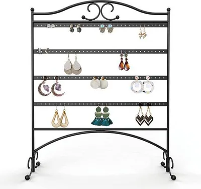 Produktbild von Schmuck Organizer für Ohrringe - Schwarz mit 40 und 80 Fächern zur Schmuckaufbewahrung