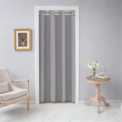 Immagine prodotto di Tenda per porta, oscurante, con passanti, grigia, 150x200 cm, in poliestere