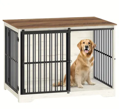 Produktbild von Hundebox - Hundekäfig - Hundebunker - Transportbox - Tierkäfig - Stabiles Metall - Aufbewahrungsablage - 110 x 65 x 81 cm