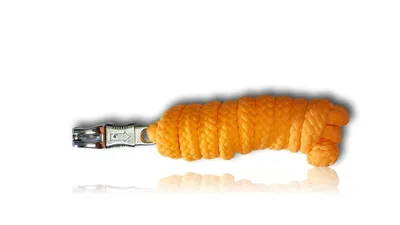 Produktbild von Führstrick mit Panikhaken für Pferd - Anbindestrick in verschiedenen stylischen Designs, Länge 2m, Farbe orange