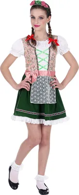 Produktbild von Bayerin Kinderkostüm Dirndl rosa und grün - 128 (5-7 Jahre)