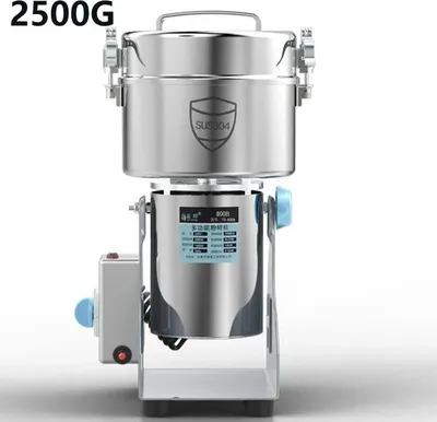 Produktbild von Elektrische Mühle - Getreide- und Kaffeemühle - 2500 g Kapazität - 4-10 Mahlgrade - Edelstahlgehäuse - 220 V EU-Stecker