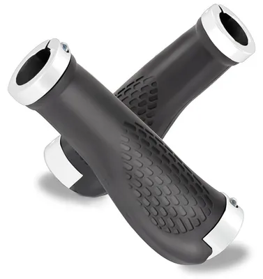 Image de Poignées ergonomiques pour vélo, diamètre 22,2 mm, pour VTT, en caoutchouc antidérapant, de couleur blanche