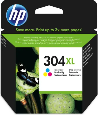 Immagine prodotto di HP Cartuccia Inchiostro Originale 304XL Tricromia Resa Elevata per Stampanti HP